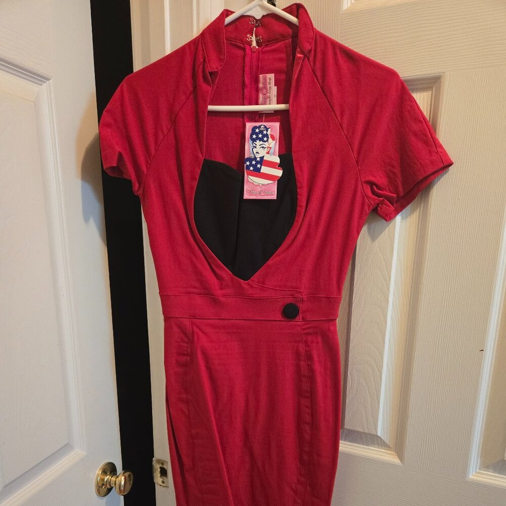Pinup Couture Veronica dress, red/black, Size S, BNWT